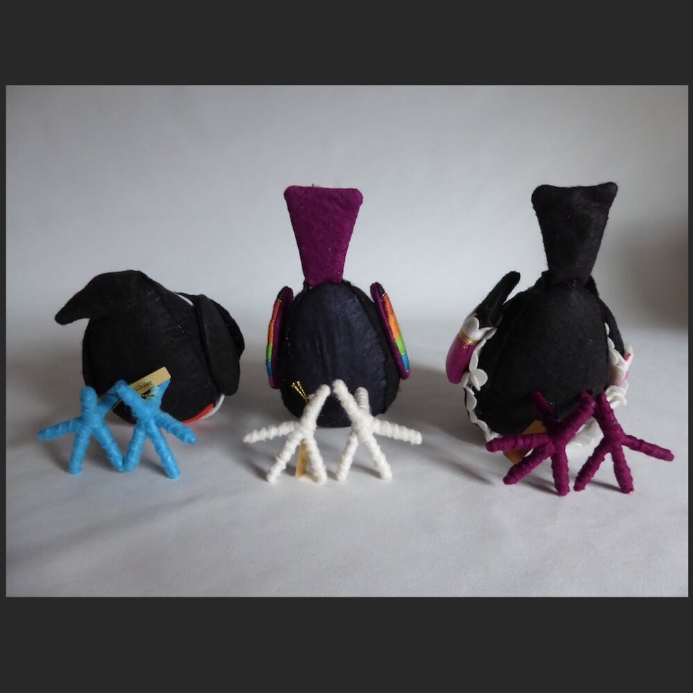 NEW 2018 TARGET HYDE & EEK DAY OF THE DEAD DIA DE LOS MUERTOS FELT BIRD LOT - Picture 3 of 12